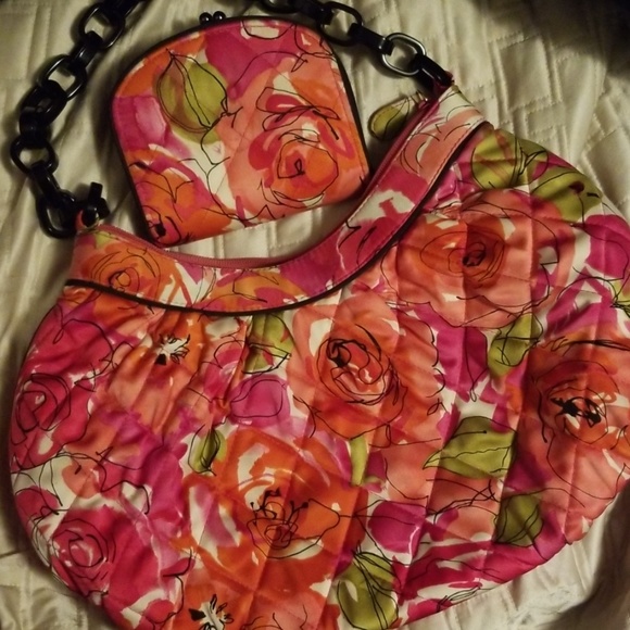 Vera Bradley Handbags - Vera Bradley Floral Handbag with Chain & Wallet